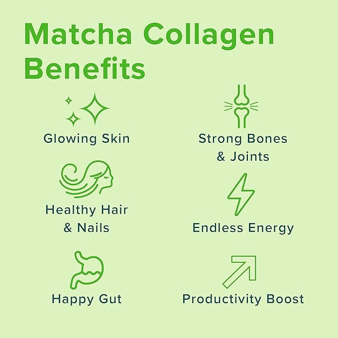 Further Food Matcha Collagen Peptides Powder - Organic Matcha & Cordyceps for All Day Energy, Mental Clarity & Immunity & Premium for Gut Health, Joints, Skin, Hair & Nails 10.62 oz
