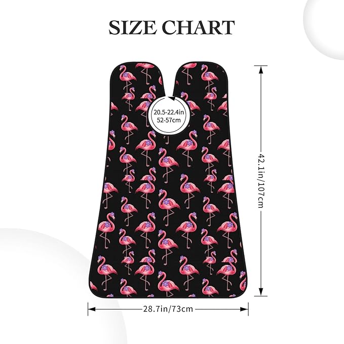Waterproof Grooming Apron, Non-Stick Beard Bib with Suction Cups, for Lovely Animal Pink Flamingo