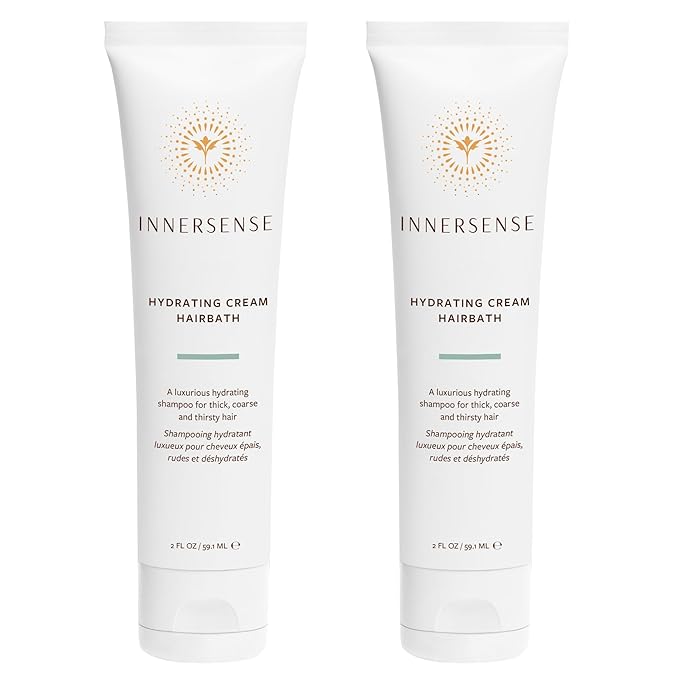INNERSENSE Organic Beauty - Natural Hydrating Cream Hairbath Shampoo | Hydrating, Nourishing, For Dry Scalp | Non-Toxic, Cruelty-Free, Clean Haircare (2 Pack - 2 fl oz | 59.1 mL each)
