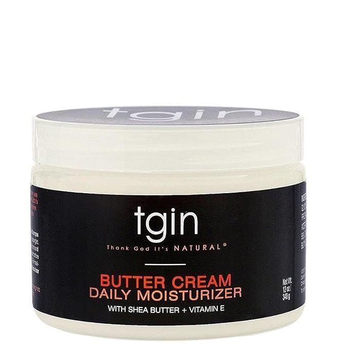 tgin Butter Cream Daily Moisturizer - Curly Hair Products With Deep Hydration for Soft, Defined Curls - Hair Products for Twist Out Styling, Frizz Control and Shine - 12 oz for Type 3B-4C