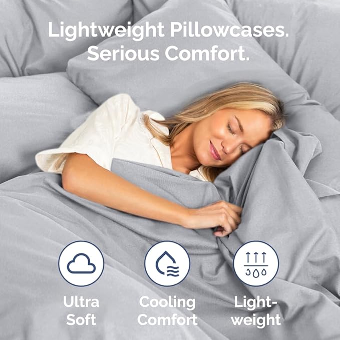King Pillow Cases - 2 Pack - Super Soft Pillowcase Covers - Envelope Enclosure - Hotel Quality Pillow Protectors - Wrinkle Free, Shrink & Stain Resistant - Machine Washable - 20" x 40" (Steel Blue)