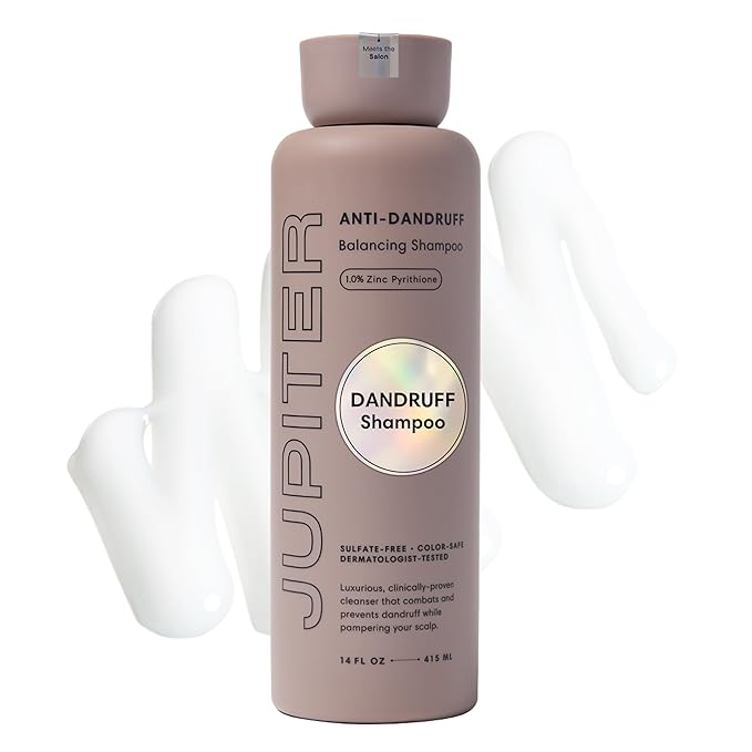 Jupiter Anti Dandruff Shampoo - Shampoo for Men & Women for Flaky, Itchy, Oily, & Dry Scalp - Nourishes Scalp and Reduces Breakage & Flakes - Color-Safe, Sulfate-Free, Paraben-Free