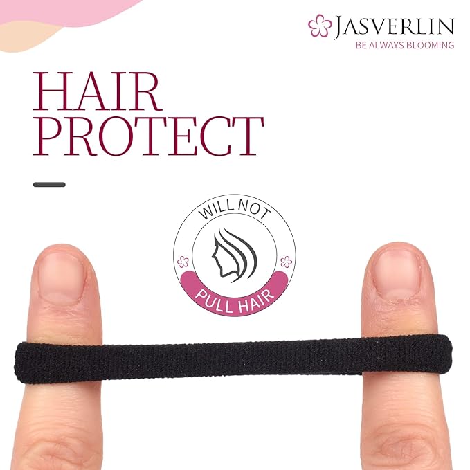 100pcs Light Blonde Hair Ties Ponytail Holders, Seamless Cotton Fabric No Damage Thick Curly Thin Hairties Bands, Soft & Stretchy 1.5 inch