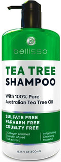 Tea Tree Oil Shampoo - Sulfate and Paraben Free with Collagen Keratin - Ideal for Women and Men with Oily Hair and Scalp Buildup - Anti Dandruff Treatment for Itchy, Dry Scalps – Salon Grade Products
