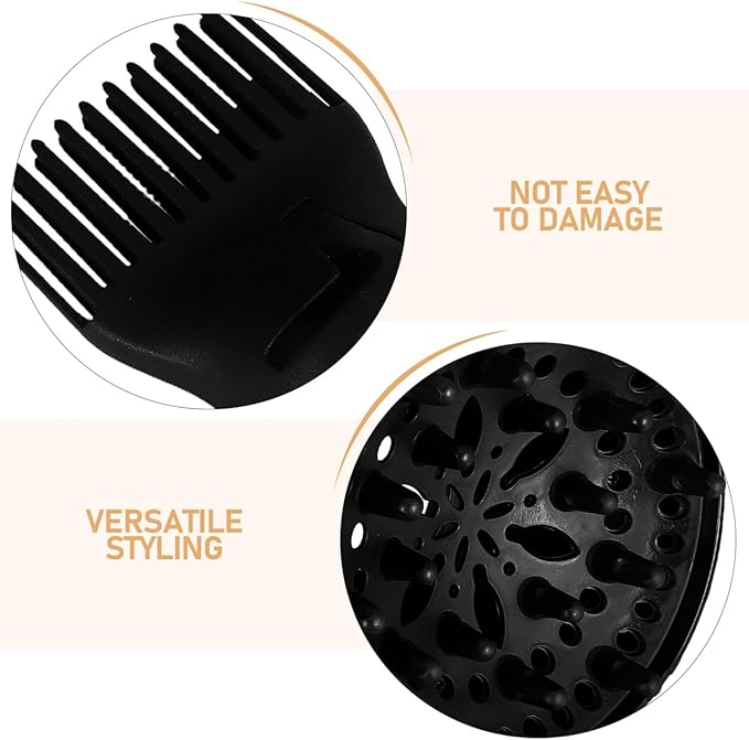 Universal Hair Dryer Nozzle Set 3 Pieces Including Concentrator Nozzle Diffuser Attachment and Styling Comb for Home and Travel Hair Styling 5.12X5.12X3.54 Inches