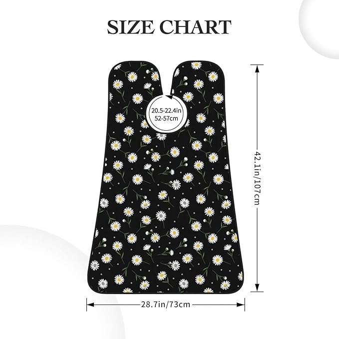 Non-Stick Beard Bib for Shaving, Daisy Flower Floral Polka Dot Shave Bib, Waterproof Hair Catcher with Suction Cups, Grooming Apron Men Husband
