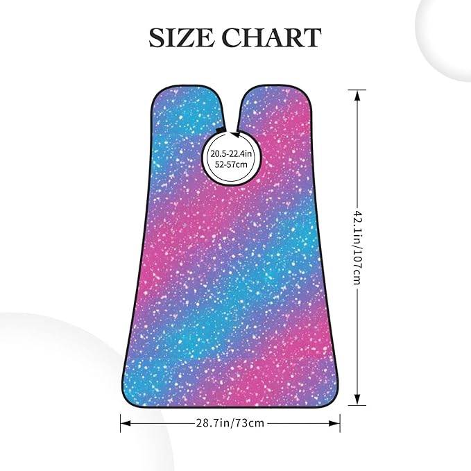 Men's Beard Maintenance Apron, Waterproof & Easy Clean, Purple Blue Glitter Pattern