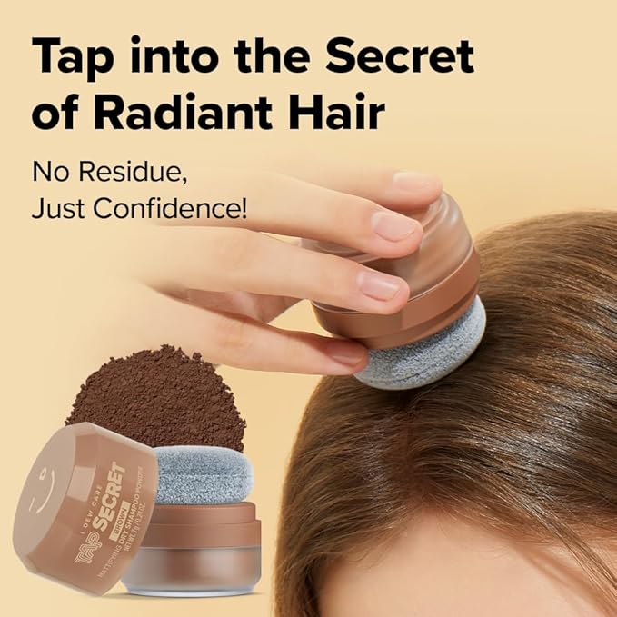 I DEW CARE Biotin Clarifying Dry Shampoo - Tap Secret Brown | Strengthening & Volumizing, Powder Type, Refillable, Travel size, Non-aerosol, Brunette, Korean Ginseng, Preppy Stuff, 0.26 Oz