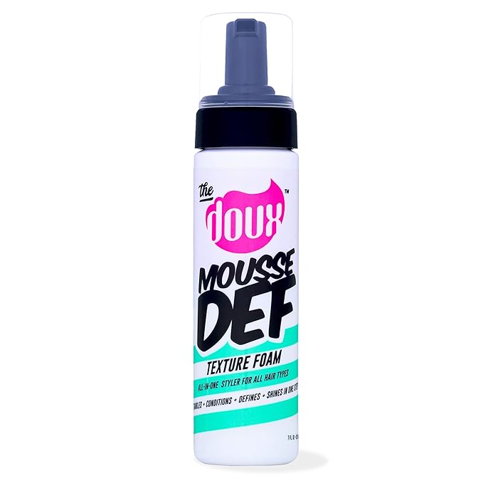 The Doux Multi-Use Mousse for Curly Hair – The Doux Mousse Def Texture Foam for Styling, Curl Definition, Volume & Shine – Curl Cream Alternative for Textured Hair & Natural Hair Styles