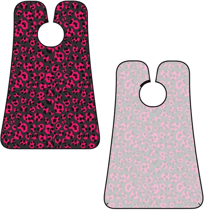 Waterproof Beard Grooming Bib, Luxury Pink Dark Gray Leopard Cheetah Print Shave Bib, Non-Stick Hair Catcher for Shaving Trimming, Apron Essential for Men Dad