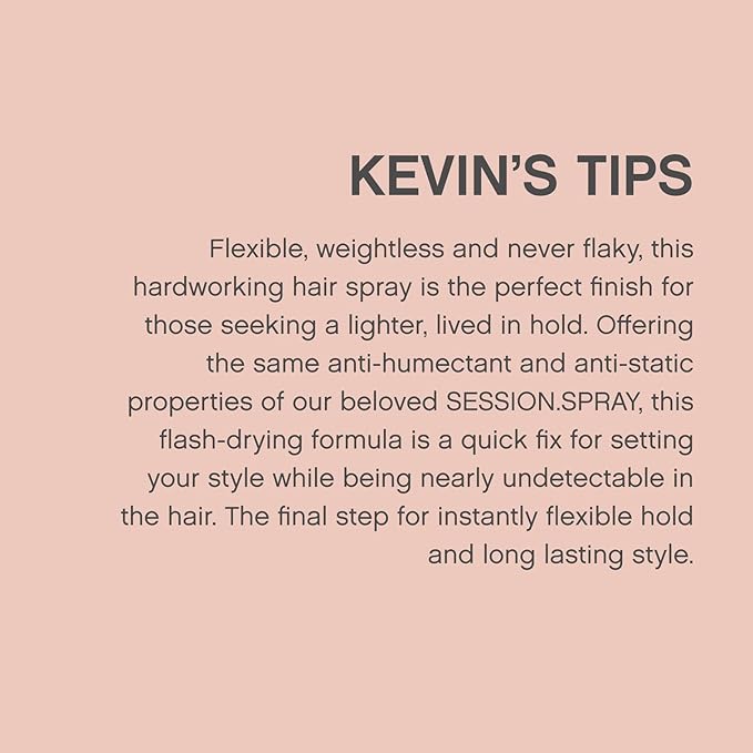 KEVIN.MURPHY SESSION.SPRAY FLEX - Flexible Finishing Hair Spray - For All Hair Types - Lightweight Hold - Humidity Resistant Hair Care - 337 mL / 11.4 fl oz