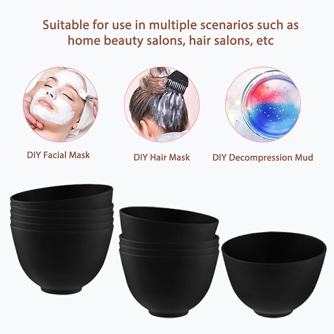 8 Piece Silicone Mixing Bowl Set, 3.93-Inch Microwaveable Silicone Bowls, Facial Bowls for Aestheticians, for Facial Masks, Mud Masks and Other Skin Care Products