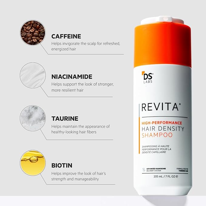 DS Labs Revita Shampoo, 205 mL – Scalp Refreshing Cleanse for Fuller Looking, Volumizing, Lightweight Hydration, Sulfate & Silicone Free, Color Safe, For Men & Women
