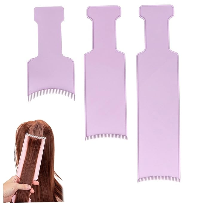3PCS Hair Highlighting Kit, Plastic Board with Arc Comb Teeth, Easy to Use Widened Hair Dye Kit for Sectioning