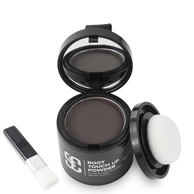 SOVONCARE Hairline Powder - Root Touch Up & Gray Hair Concealer for Men and Women, Instantly Covers Thinning Hair and Bald Spots, Natural-Looking Coverage Dark Brown 0.35 oz