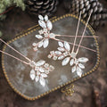 JAKAWIN Rhinestone Wedding Hair Pins Silver Bridal Crystal Hair Jewelry Accessories for Women HP130 (Rose Gold)