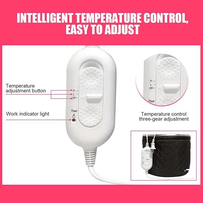 Hair Steamer Heating Cap, Corded Electric Thermal Heated Bonnet for Deep Conditioning,Adjustable Steam Cap with 3 Mode Temperature Control for Hair Home Spa(US Plug)