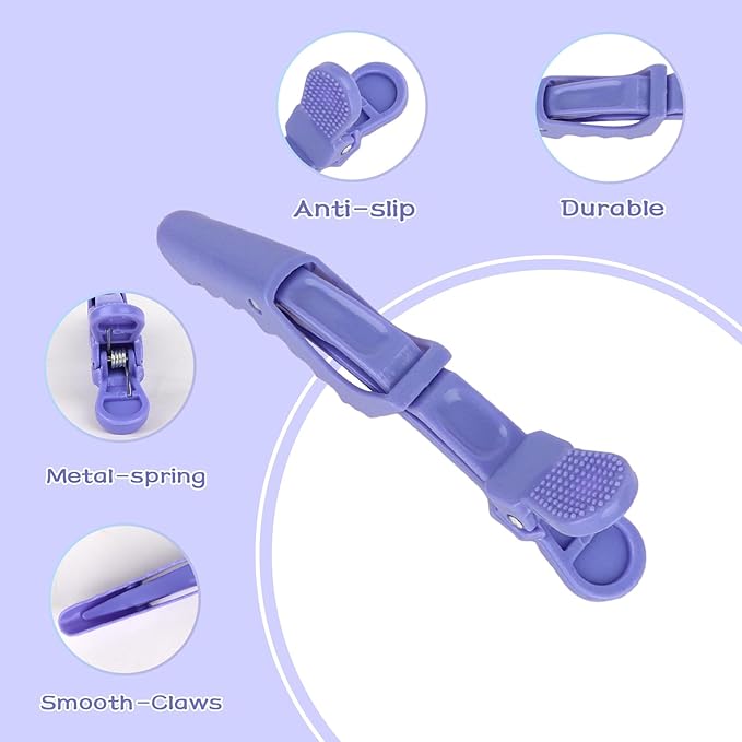 Ondder 24 Pack Alligator Hair Clips, 4.5 inch Clips for Hair Sectioning, Hair Styling Accessories for Women Men Girls Teens, Dark Purple