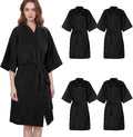 Homaisson 4 Pcs Black Haircutting Cape, Hair Capes for Salon Women, Polyester Salon Capes for Clients for Adults with Adjustable Waist
