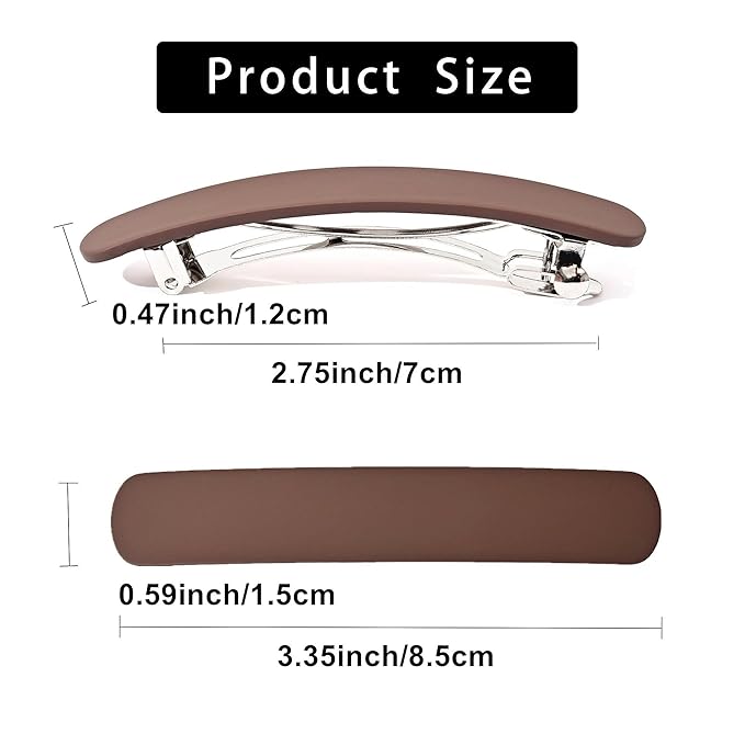 Fsmiling Hair Barrettes for Women French Hair Barrette Clip Medium Matte Hair Clips Barrette No Slip Hair Accessories 4-Pack