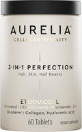 AURELIA 3-in-1 Perfection | Advanced Cellular Anti-Aging Supplement | Boost Collagen Production & Strengthen Hair, Skin, Nails | with Zinc, Resveratrol, Niacinamide & Ergothioneine