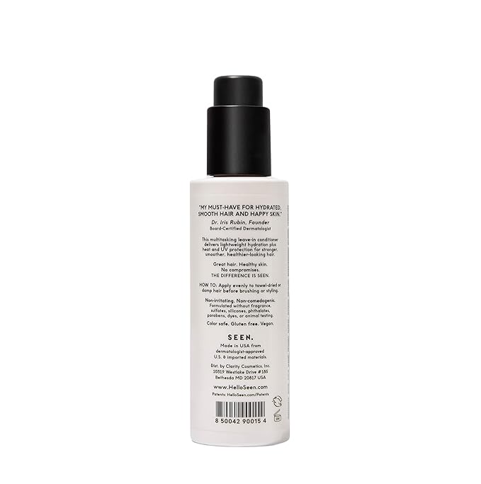 SEEN Leave-In Conditioner, Fragrance Free - Leave-In Hair Conditioner & Heat Protectant Spray- Detangles & Hydrates- Formulated without Parabens, Sulfates or Phthalate