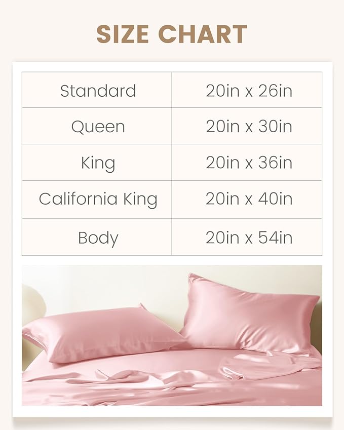 THXSILK Set of 2 Mulberry Silk Pillowcase for Hair and Skin, 100% Mulberry Silk Grade 6A+, Dual-Sided Real Silk Pillow Cases with Hidden Zipper, King Size 20"x36" Silk Pillow Cases, Light Pink