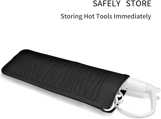 2 Pack Silicone Heat Resistant Travel Mat Pouch for Straighteners, Curling Wands, Flat Irons, and Hot Hair Styling Tools
