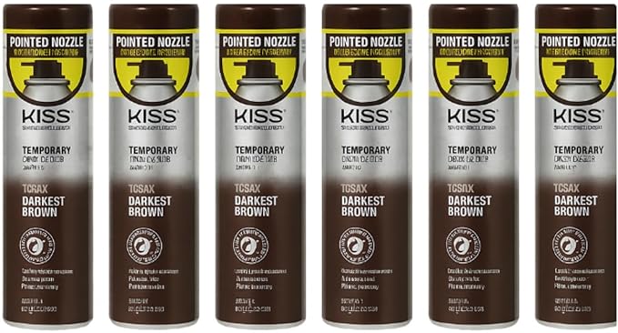 Tintation Temporary Hair Color Spray, Darkest Brown, 2.82 oz (Pack of 6)