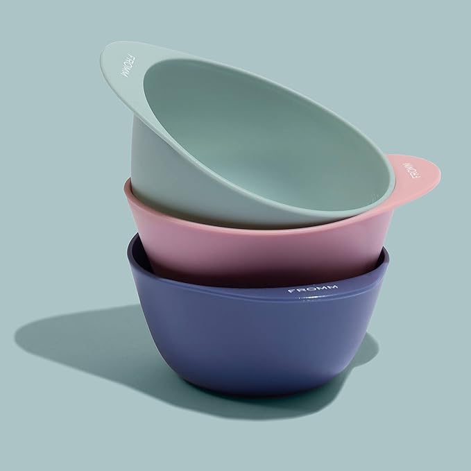 Fromm Color Studio Mixing Bowls for Hair Color, Hair Dye, Bleach and Treatments with Spill Proof Rubberized Base, 10 Ounce, 3 Pack