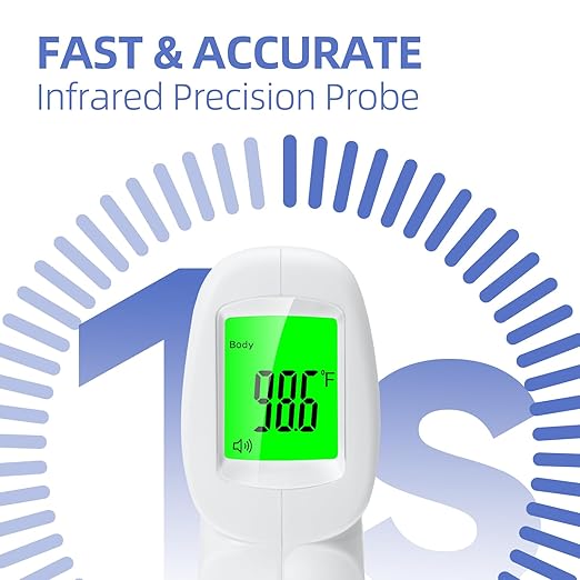 Berrcom Thermometer, 3 in 1 Contactless Infrared Fever Check Thermometer for Forehead, Ideal for Baby, Infant, Kids, and Adults, Batteries Not Included, JXB-178 (White)
