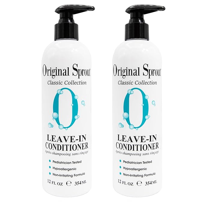 Original Sprout Leave-In Conditioner, Lightweight Moisturizing Conditioner for Dry & Damaged Hair, Detangles, Tames Frizz & Adds Shine, Vegan, Sulfate Free, Safe for Kids & Adults, 12 fl oz, 2 Pack