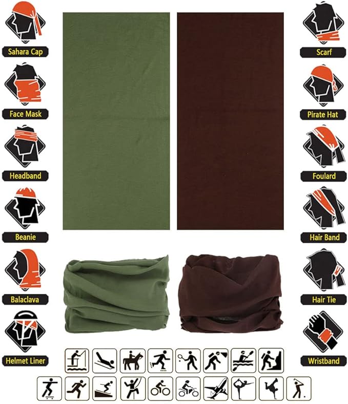Neck Gaiter Headband Headwear Head Wrap Face Mask Magic Scarf Bandana for Men and Women
