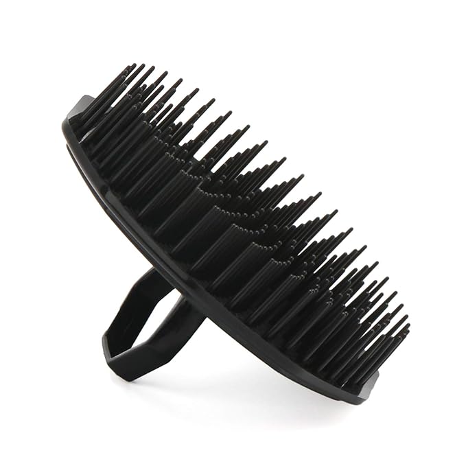 Scalp Massage Shampoo Brush, Segbeauty 4pcs Massage Hair Brushes Floriated Shower Comb for Deep Cleaning Hair Men's Hand Brush Growth Beard Brush Pet Grooming Brushes (Black(Ringed Handle))