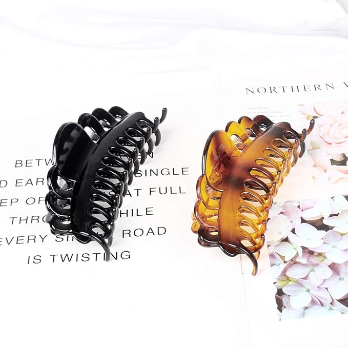 Ex-Large Plastic Hair Claw Clips for Women Big Hair Clips for Long Thick Hair Updo Strong Holding Jaw Clamps Jumbo Hair Clip