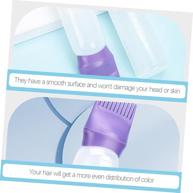 4pcs Hair Oiling Bottles Comb Hair Dye Applicator for Easy Coloring Includes Graduated Scale for Hairdressers and Stylists Deep