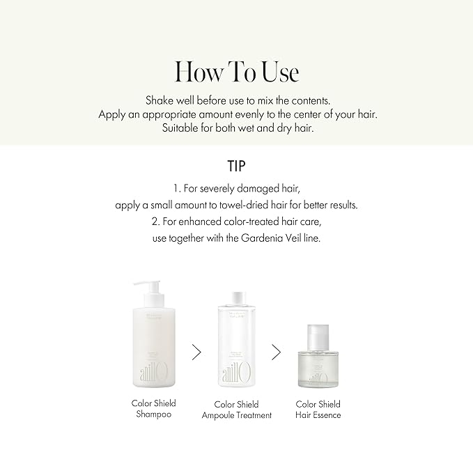 ANILLO Gardenia Veil Color Shield Hair Essence – Lightweight Leave-In Treatment for Color-Treated Hair – Shine Boost, Damage Repair, Color Fixing System, Floral Scent – (50ml / 1.69 fl. Oz)