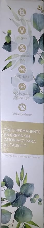ion Inspired By Nature Permanent Hair Color Dark Mushroom Blonde 6MB, made from 100% naturallyderived polymers, cruelty free, vegan, PPD free, recyclable packaging, 2.05 oz