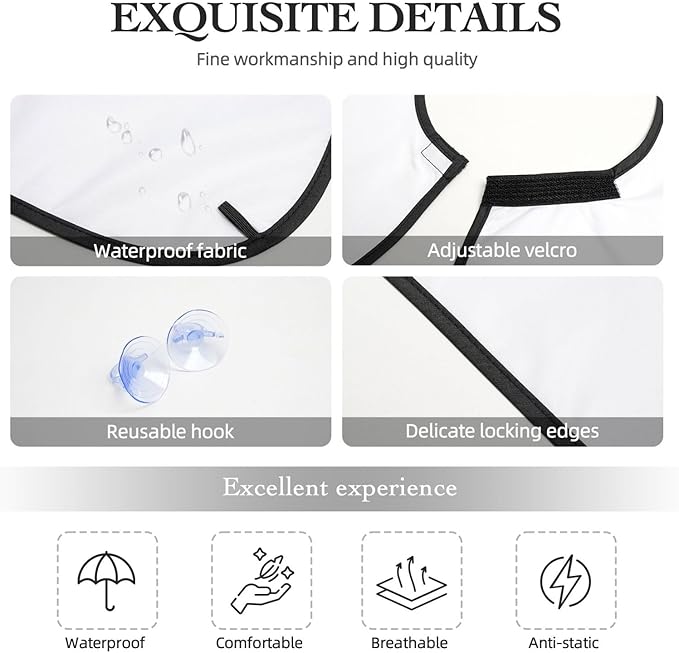 Adjustable Beard Catcher Apron, Boho Style Clouds Hippie Sun Rainbow Shave Bib, Non-Stick Waterproof Grooming Bib, Shaving Essential for Men Dad Christmas