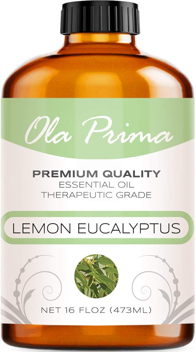 Ola Prima Lemon Eucalyptus Essential Oil - Therapeutic Grade Aromatherapy Oil for Diffuser, Cleaning (16oz Bulk)