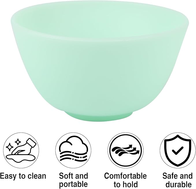 5 Pcs Silicone Facial Mask Mixing Bowls Set,Multi colored Reusable Silicone Bowls for Diy Face Mask Mixing Tool for Facial Mask,Hair Dye,Other Skincare Products