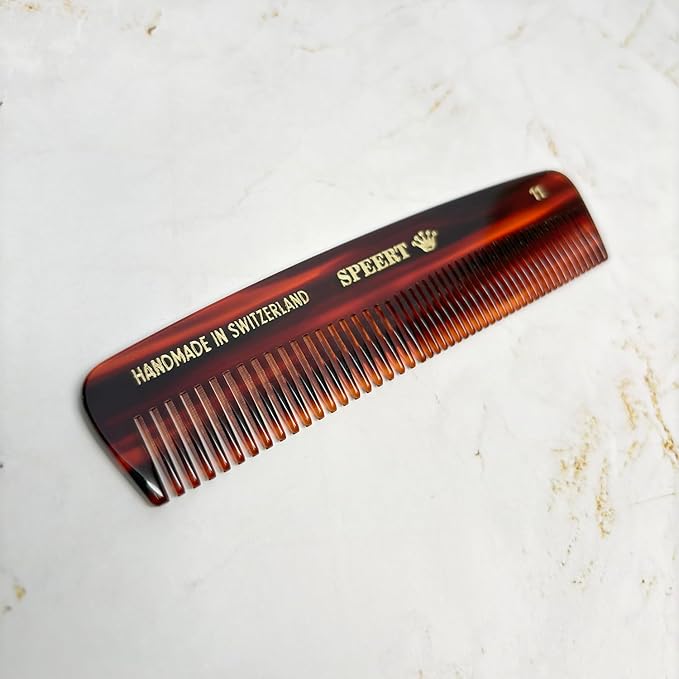 #11 Handmade Wide Narrow Tooth Comb Tortoise Havana Acetate Thick Coarse Curly Thin Fine Straight Hair Detangling Parting Grooming Teasing Hair Styling Hairdresser Barber Hairdressing Wet Dry
