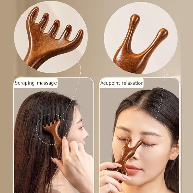 Natural Wooden Nose Guasha Massage Tools Anti-Static, Eyes Facial Wood Gua Sha Tool,face Manual Massager Tool, Multifunctional Handheld Meridians Acupoint Massage Tool,1 Pieces.