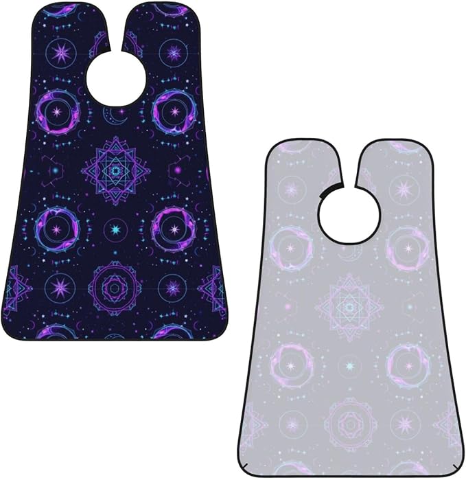 Beard Trimming Hair Catcher, Sacred Geometricsymbols Sun Moon Trippy Purple Shave Bib, Non-Stick Bib Apron Waterproof, Shaving Tool for Men for Husband Father’s Day