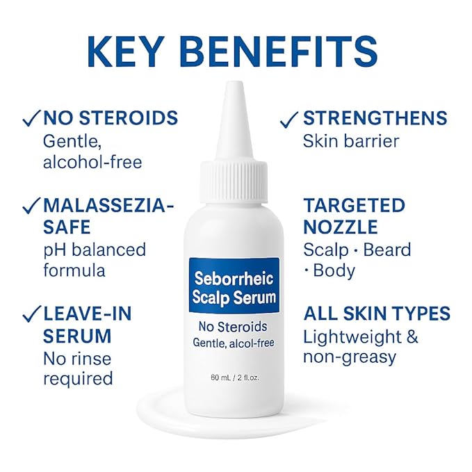 Seborrheic Scalp Serum 8X FAST ACTING - Soothing Redness Dermatitis - Fast-Acting Ointment for Scalp Face Chest and Body for Men and Women 1 Pack