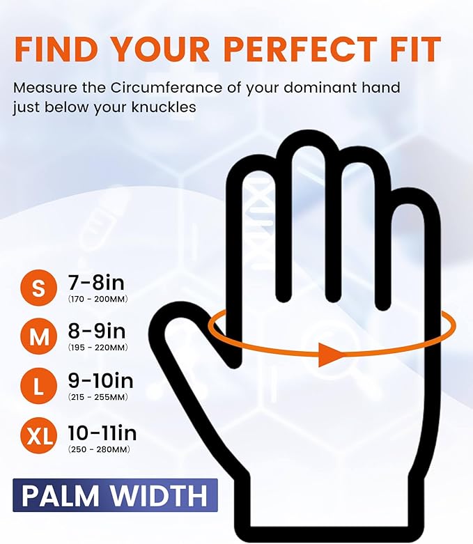 Amarynth 4 Mil Disposable Nitrile Exam Gloves, Powder Free, Strong Grip for Cleaning