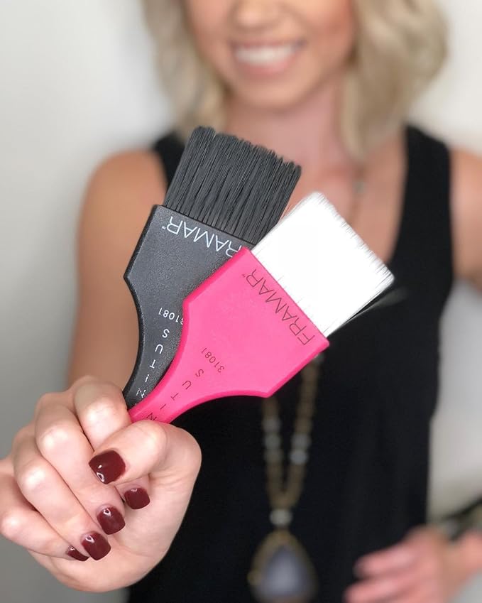 Framar Power Painter Hair Dye Brush - Hair Coloring Brush, Hair Dying Brush to Apply Hair Color, Blending Hair Color Brush Set, Balayage Tools, Dye Application Brush to Paint Hair, Tint Brush - 2 Pk