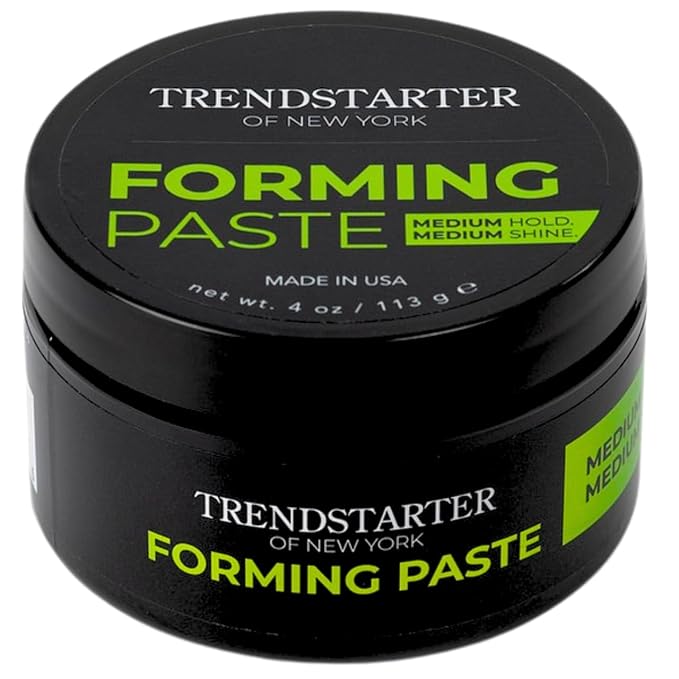 TRENDSTARTER - FORMING PASTE (4oz) - Medium Hold - Medium Shine - Lightweight Water-Based Hair Cream - Premium All-Day Hold Hair Styling Product - Flake-Free Hair Paste for All Hair Types