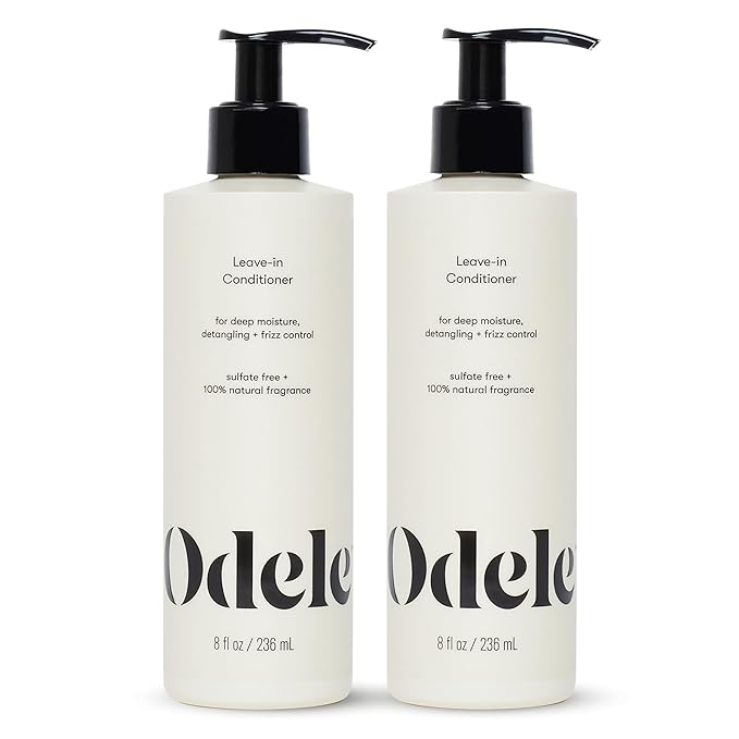 Odele Vegan Leave-In Conditioner, for Deep Moisture, Detangling, Frizz Control, Weightless Shine, and All Hair Types + Textures, 8 fl oz (2-Pack)