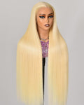 Alididi 613 13x6 Lace Front Wig Human Hair 22 Inch 180 Density Blonde Wig Human Hair Straight 100% Real Human Hair True Length Random Dyeing No Tangle No Shedding No synthetics Triple Lifespan 3x